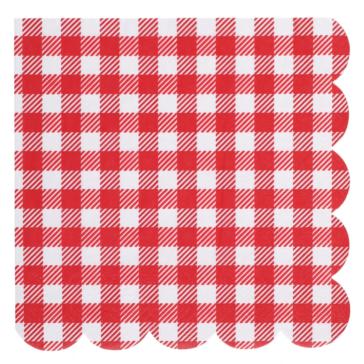 20 serviettes vichy rouge