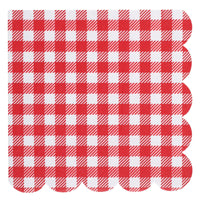 20 serviettes vichy rouge