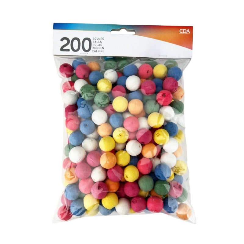 200 boules en papier multicolores — vue 3