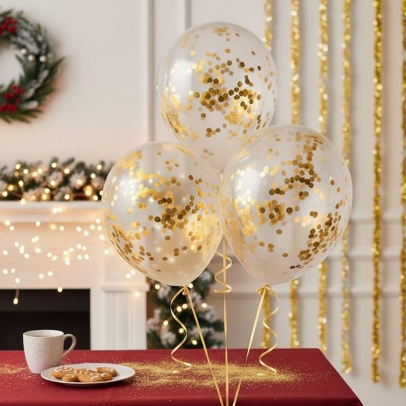 3 ballons à confettis, 30 cm
