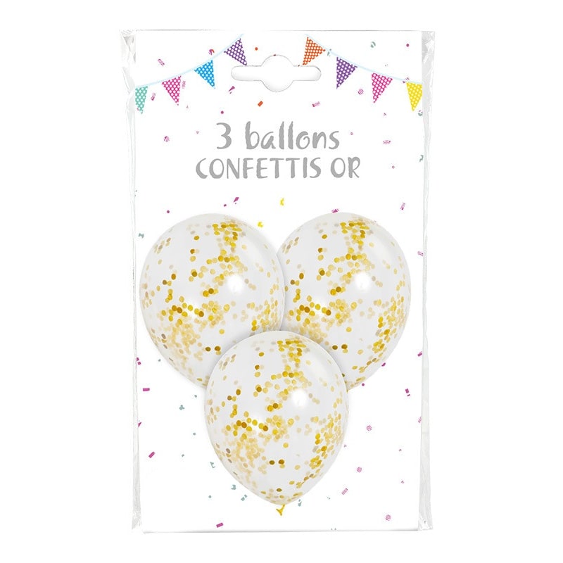 3 ballons à confettis, 30 cm — vue 5