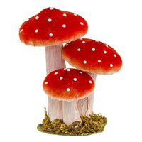 3 champignons sur socle en mousse — Rouge