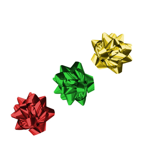 3 nœuds cadeau métallisés, 76 mm