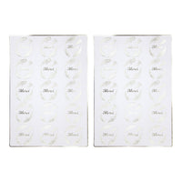 30 stickers « Merci » blanc et or