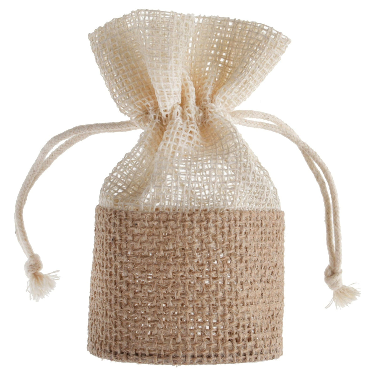 4 aumônières en jute, 10 cm