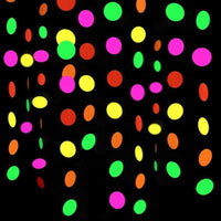 4 guirlandes à pois fluo UV, 4,4 m