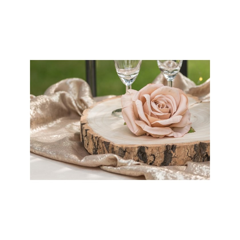 4 têtes de roses rose poudré, 11 cm — vue 2