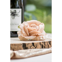 4 têtes de roses rose poudré, 11 cm — vue 4