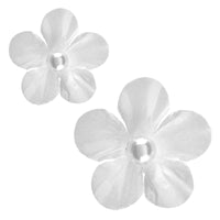 40 petites fleurs perlées, blanc, naturel ou pêche
