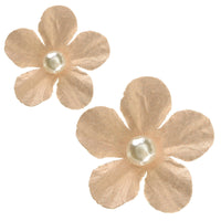 40 petites fleurs perlées, blanc, naturel ou pêche — vue 3