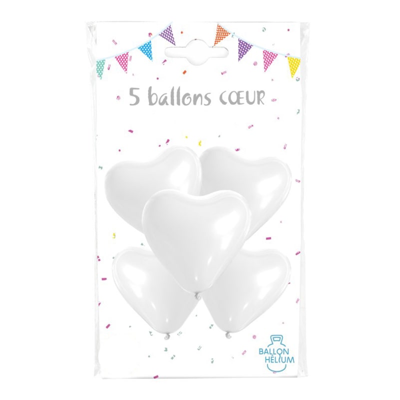 5 ballons cœur, 26 cm — vue 4