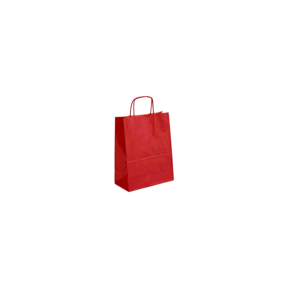 50 sacs kraft rouges à poignées torsadées