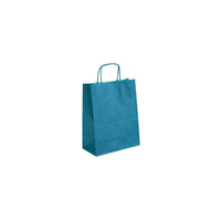 50 sacs kraft turquoise à poignées torsadées — vue 2