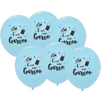 6 ballons « C'est un garçon », 30 cm