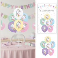 6 ballons licorne