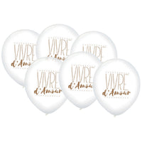 6 ballons « Vivre d'amour », 30 cm
