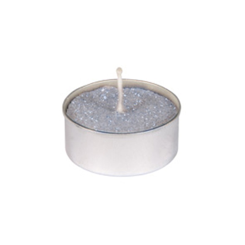 6 bougies chauffe-plat pailletées — Argent