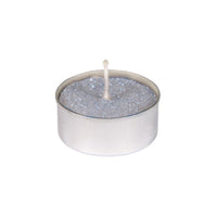 6 bougies chauffe-plat pailletées — Argent