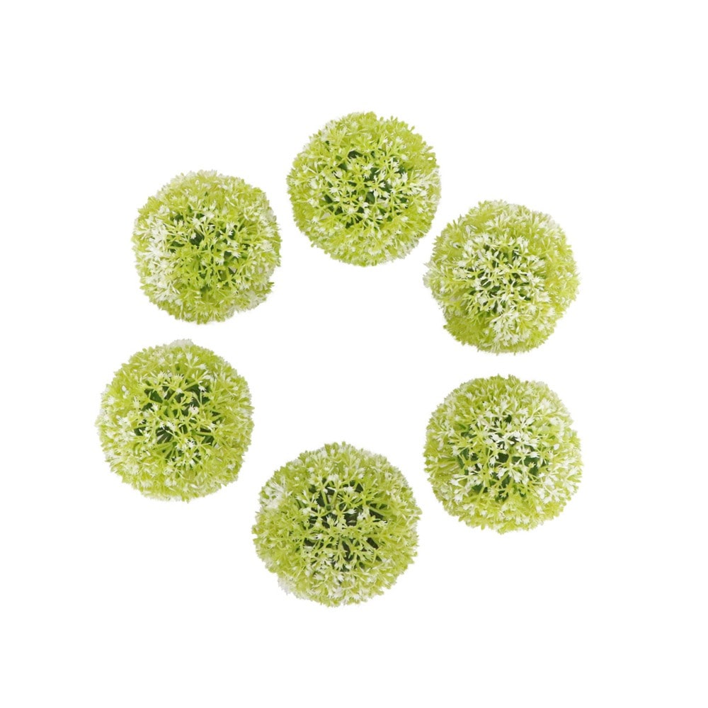 6 boules décoratives en herbe, 8 cm