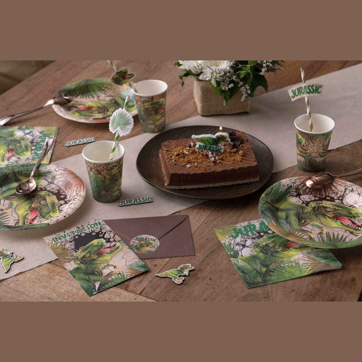 6 cartes d'invitation dinosaure — vue 2