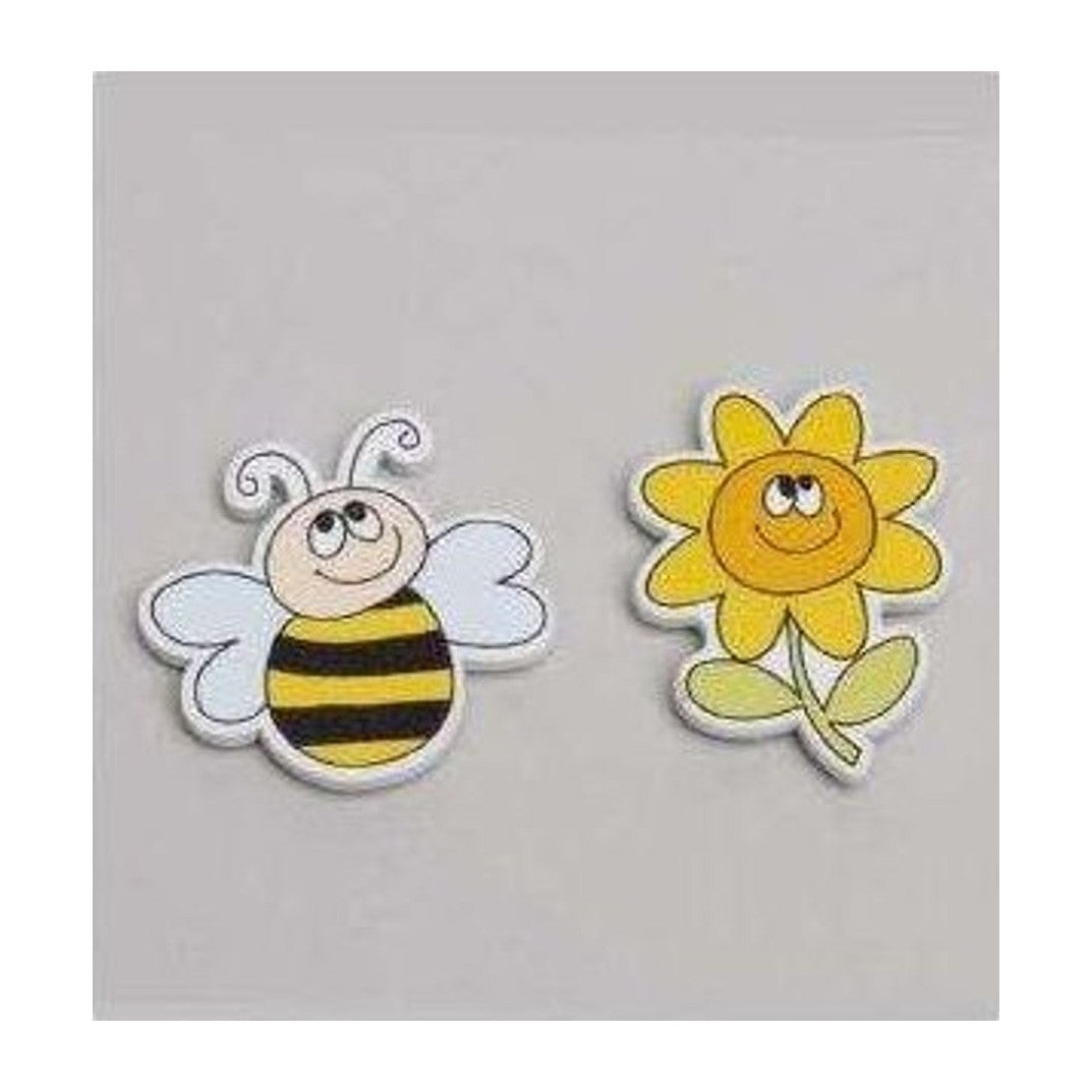 6 stickers abeille et fleur