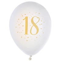 8 ballons des âges blancs et or, 23 cm