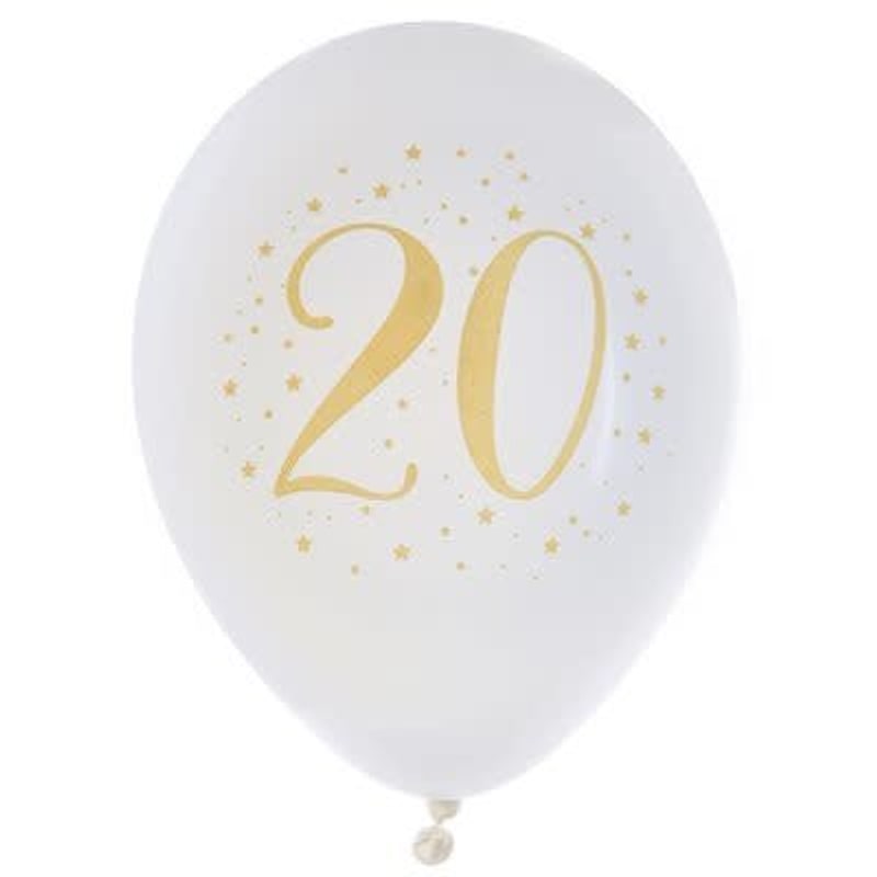 8 ballons des âges blancs et or, 23 cm — vue 2