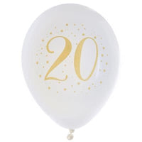 8 ballons des âges blancs et or, 23 cm — vue 2