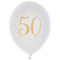 8 ballons des âges blancs et or, 23 cm — vue 3