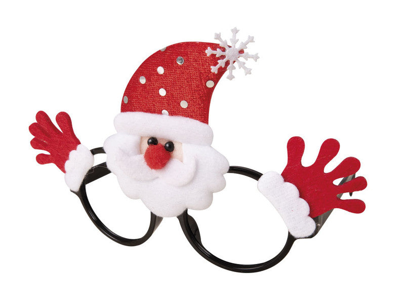 Lunettes de Père Noël avec figurine, visage et mains