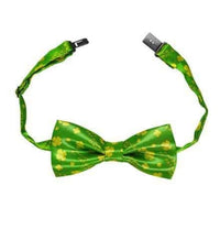 Nœud papillon vert Saint-Patrick à trèfles dorés, 12 cm