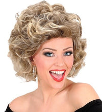 Perruque blonde bouclée années 50, style comédie musicale