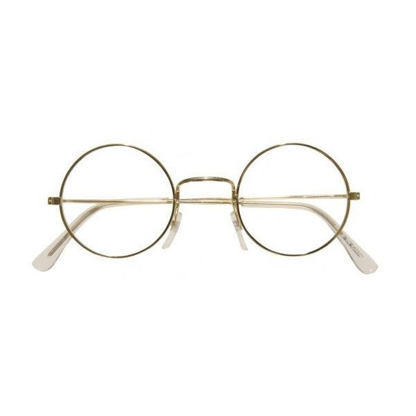 Lunettes rondes en métal doré, Père Noël ou grand-mère — visuel 1