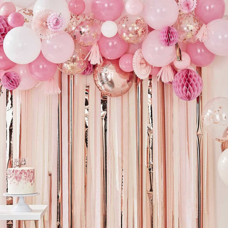 Kit guirlande 4 m avec ballons, pompons et éventails — visuel 3
