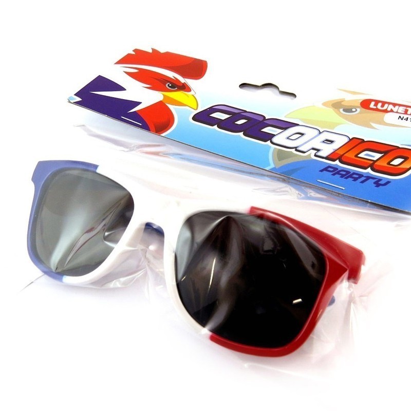 Lunettes tricolores de supporter bleu blanc rouge — visuel 1