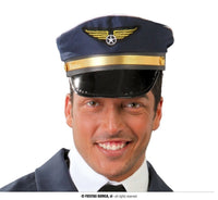 Casquette de pilote d'avion, insigne brodé doré
