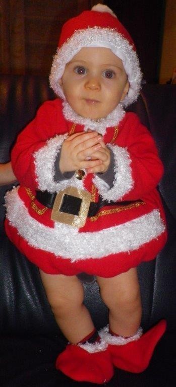 Déguisement de Père Noël bébé 96 cm, veste bonnet chaussons — visuel 2