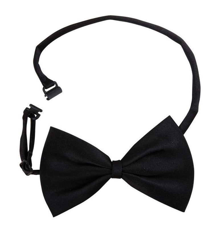 Nœud papillon noir à élastique, aussi porté en serre-tête