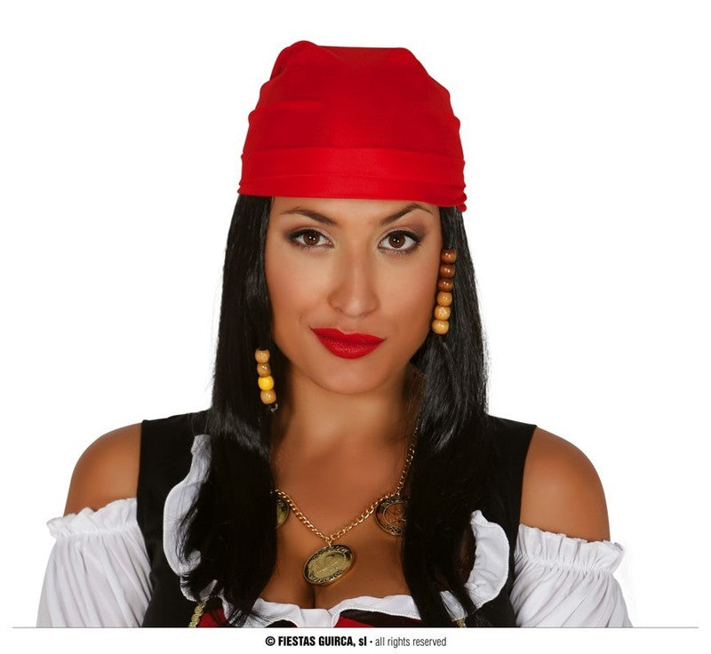 Perruque de pirate avec bandeau et tresses intégrées