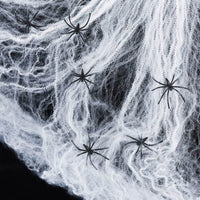 Toile d'araignée 100 g avec 8 araignées en plastique — visuel 1