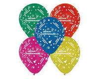 8 ballons Joyeux anniversaire colorés, diamètre 26 cm — visuel 2
