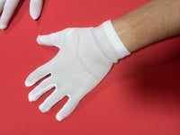 Gants blancs en polyester, taille unique élastique — visuel 1