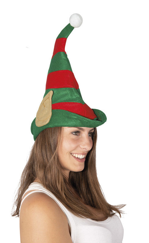 Bonnet de lutin en feutrine rouge et vert, 50 cm — visuel 1