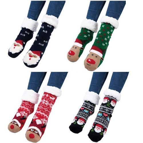 Chaussettes de Noël chaudes à picots antidérapants — visuel 1