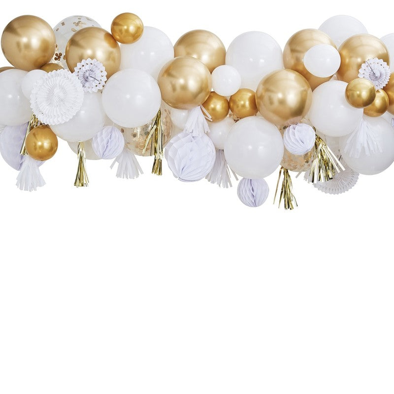 Kit guirlande 4 m avec ballons, pompons et éventails — visuel 4