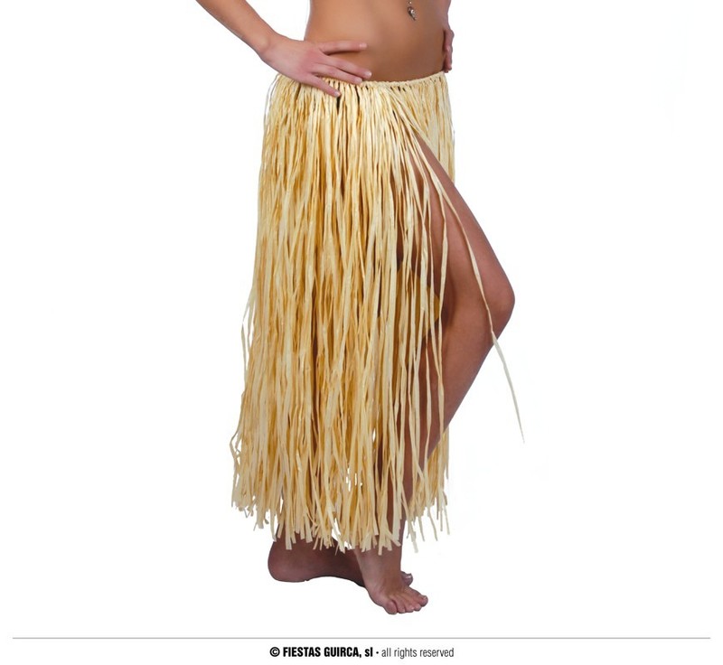 Jupe hawaïenne en raphia naturel, 75 cm — visuel 1