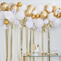 Kit guirlande 4 m avec ballons, pompons et éventails — visuel 1