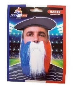 Barbe tricolore bleu blanc rouge à élastique — visuel 1