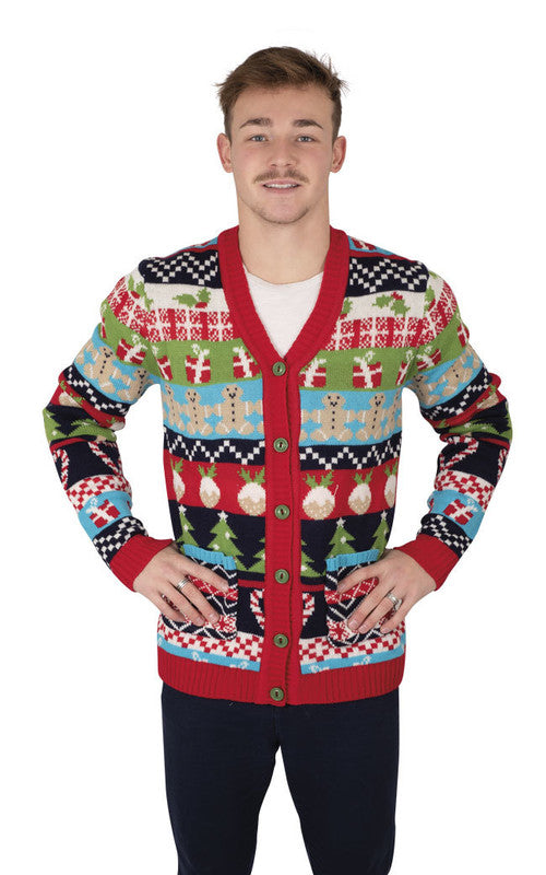 Gilet de Noël adulte multicolore, chaud et assumé