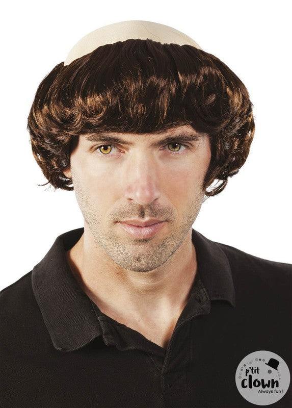 Tonsure de moine, faux crâne avec cheveux sur les côtés
